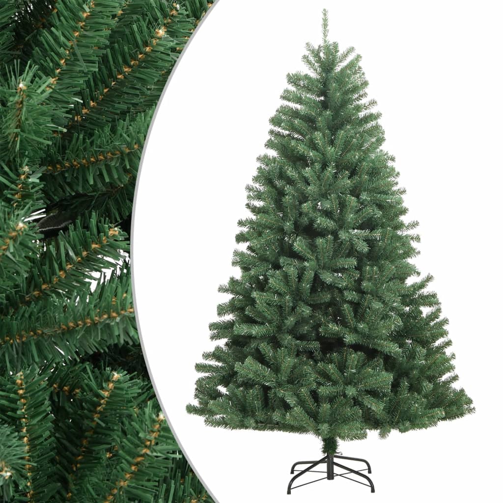 vidaXL Umjetno božićno drvce sa šarkama i stalkom zeleno 180 cm