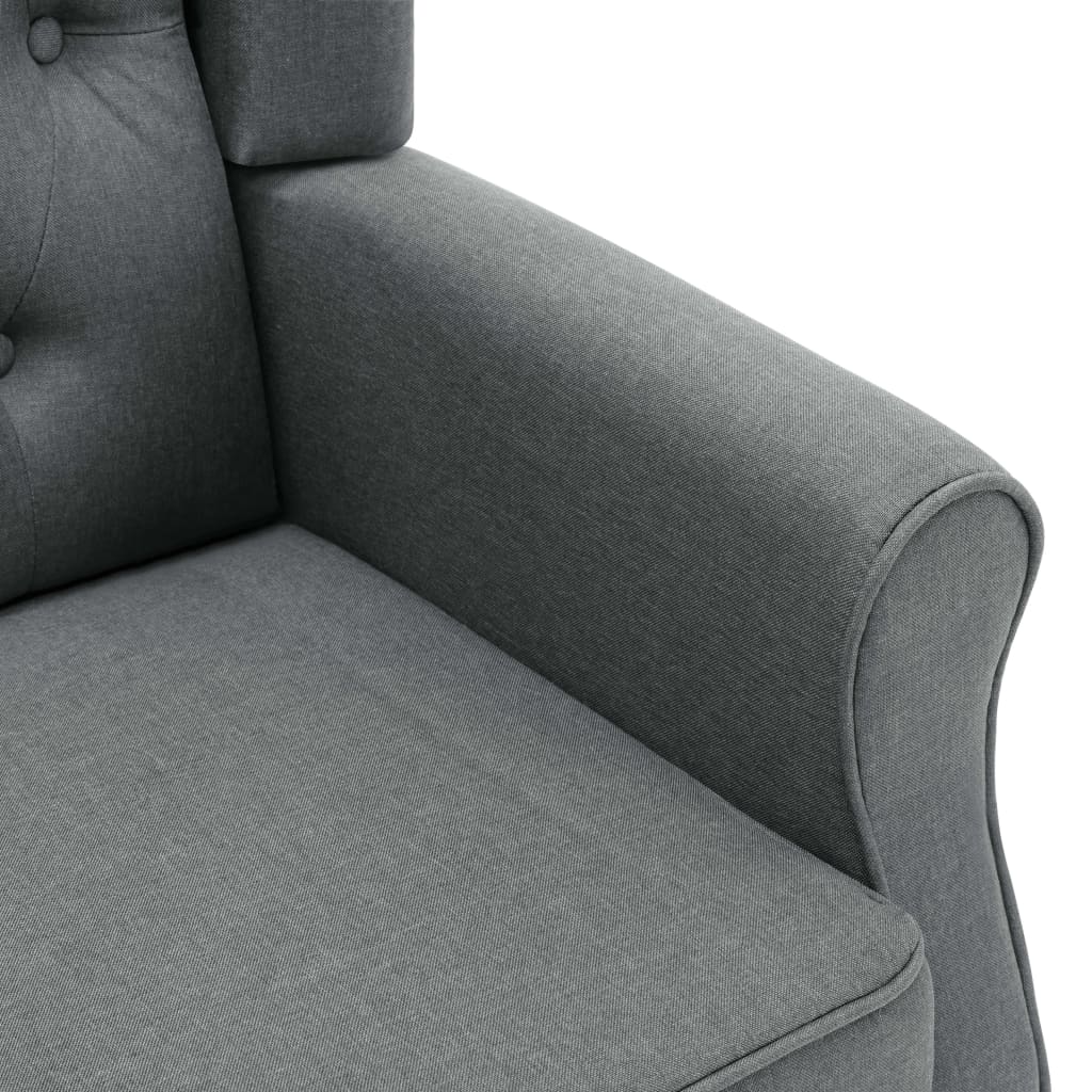vidaXL Fotelja od tkanine s tabureom svjetlosiva