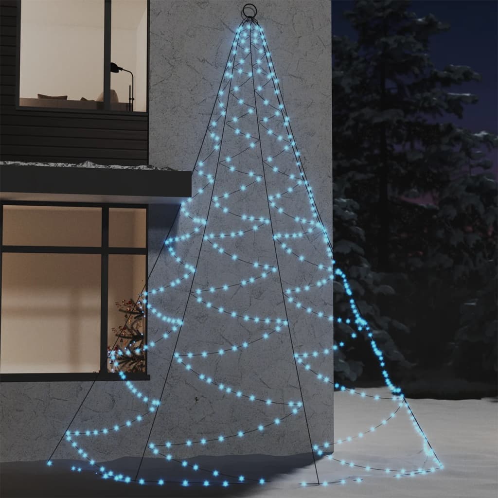 vidaXL Zidno drvce s metalnom kukom i 720 LED žarulja hladno bijelo 5m