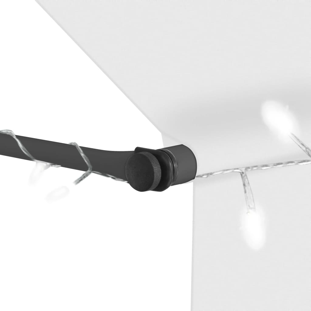 vidaXL Tenda na ručno uvlačenje s LED svjetlima 400 cm krem