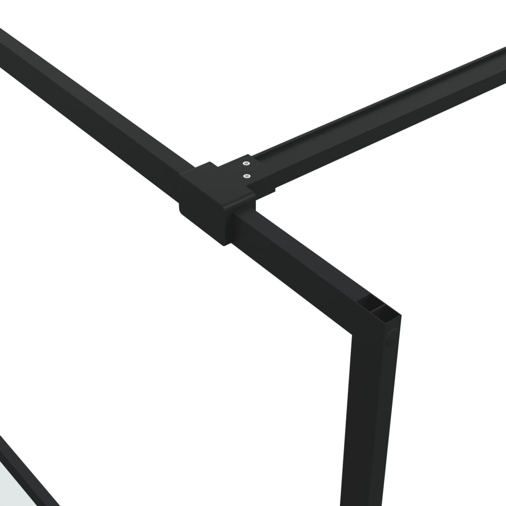 vidaXL Pregrada za tuš crna 115 x 195 cm s napola mutnim staklom ESG