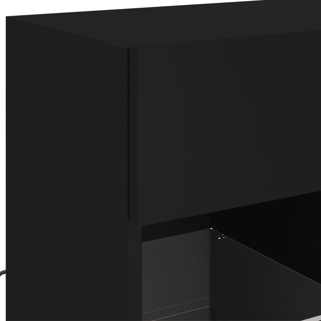 vidaXL Zidni TV ormarić s LED svjetlima crni 58,5x30x60,5 cm