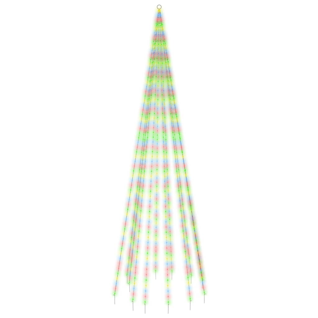 vidaXL Božićno drvce na stijegu 732 LED žarulje šarene 500 cm
