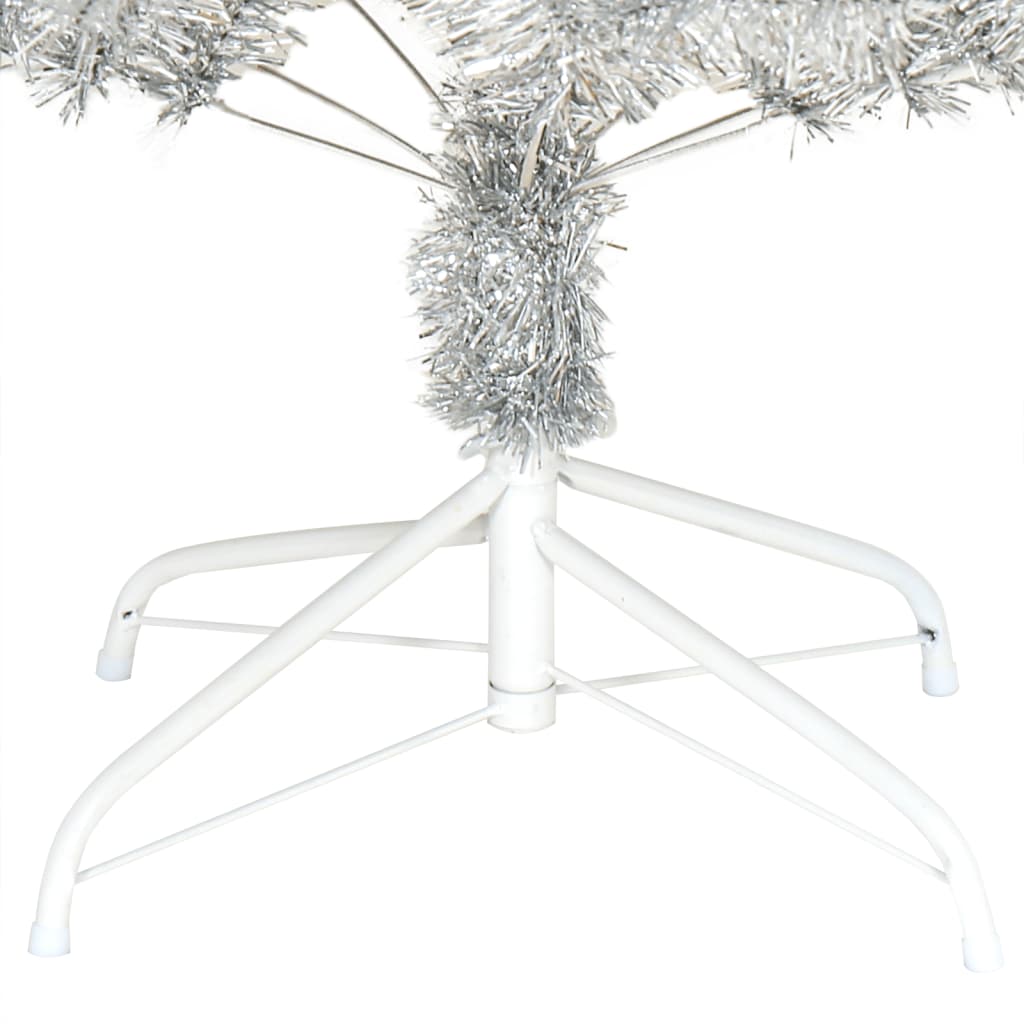 vidaXL Umjetno božićno drvce sa stalkom srebrno 210 cm PET