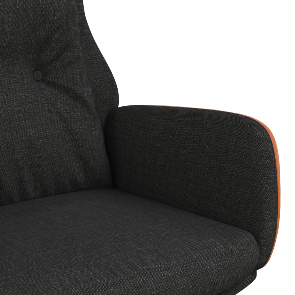 vidaXL Stolica za opuštanje od tkanine i PVC-a crna