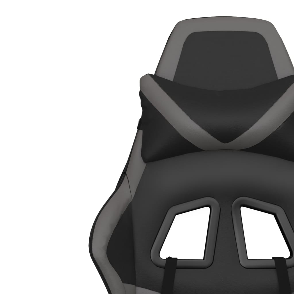vidaXL Masažna igraća stolica i oslonac za noge crno-siva umjetna koža