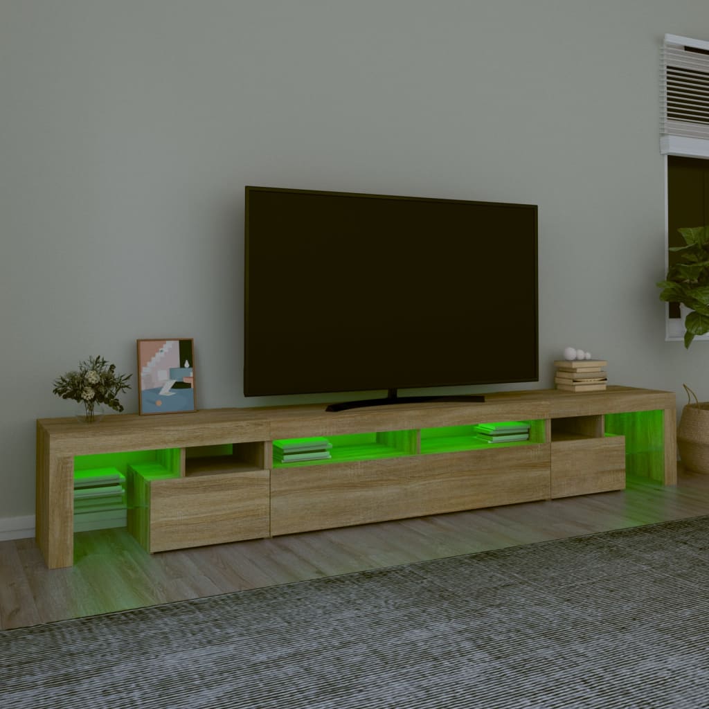 vidaXL TV ormarić s LED svjetlima boja hrasta sonome 260x36,5x40 cm