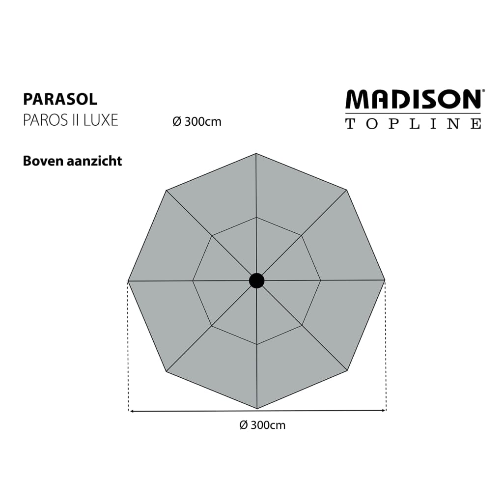 Madison suncobran Paros II Luxe 300 cm smeđe-sivi