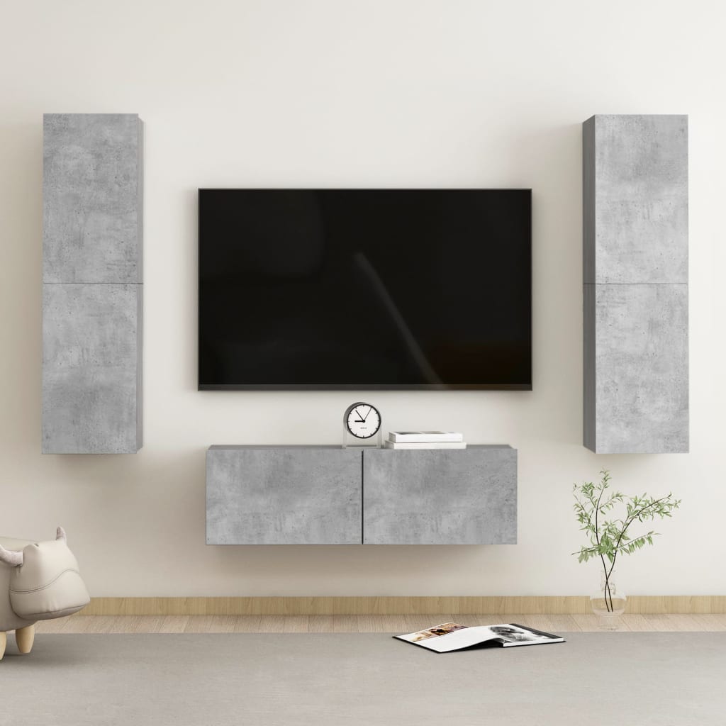 vidaXL 3-dijelni set TV ormarića siva boja betona od iverice