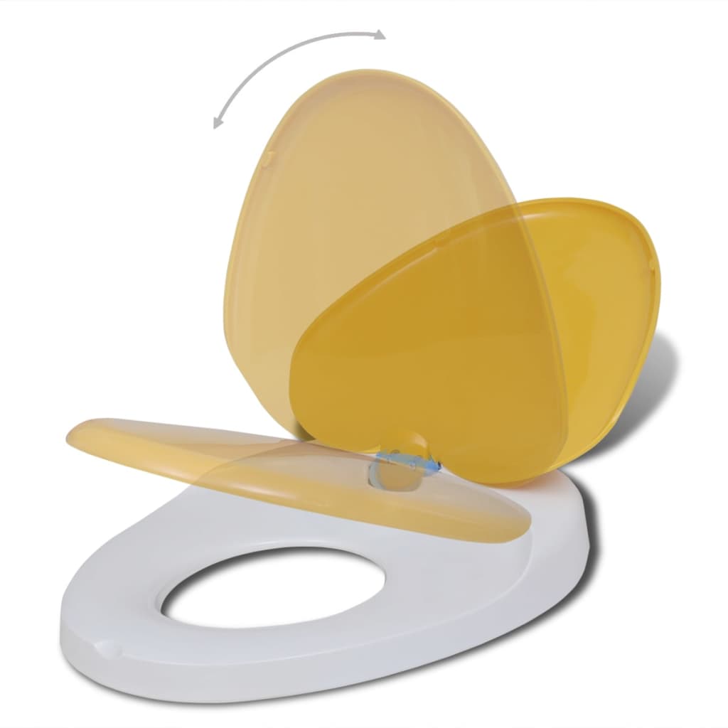 vidaXL Toaletne daske s mekim zatvaranjem 2 kom plastične bijelo-žute