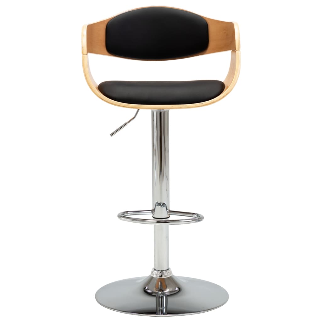 vidaXL Barska stolica od savijenog drva i umjetne kože crna