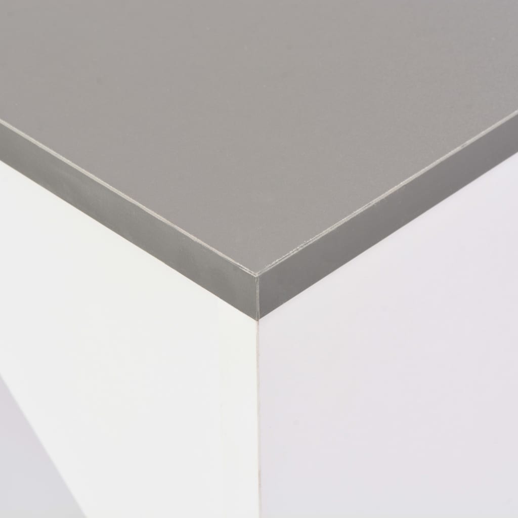 vidaXL Barski stol s pomičnom policom bijeli 138 x 39 x 110 cm