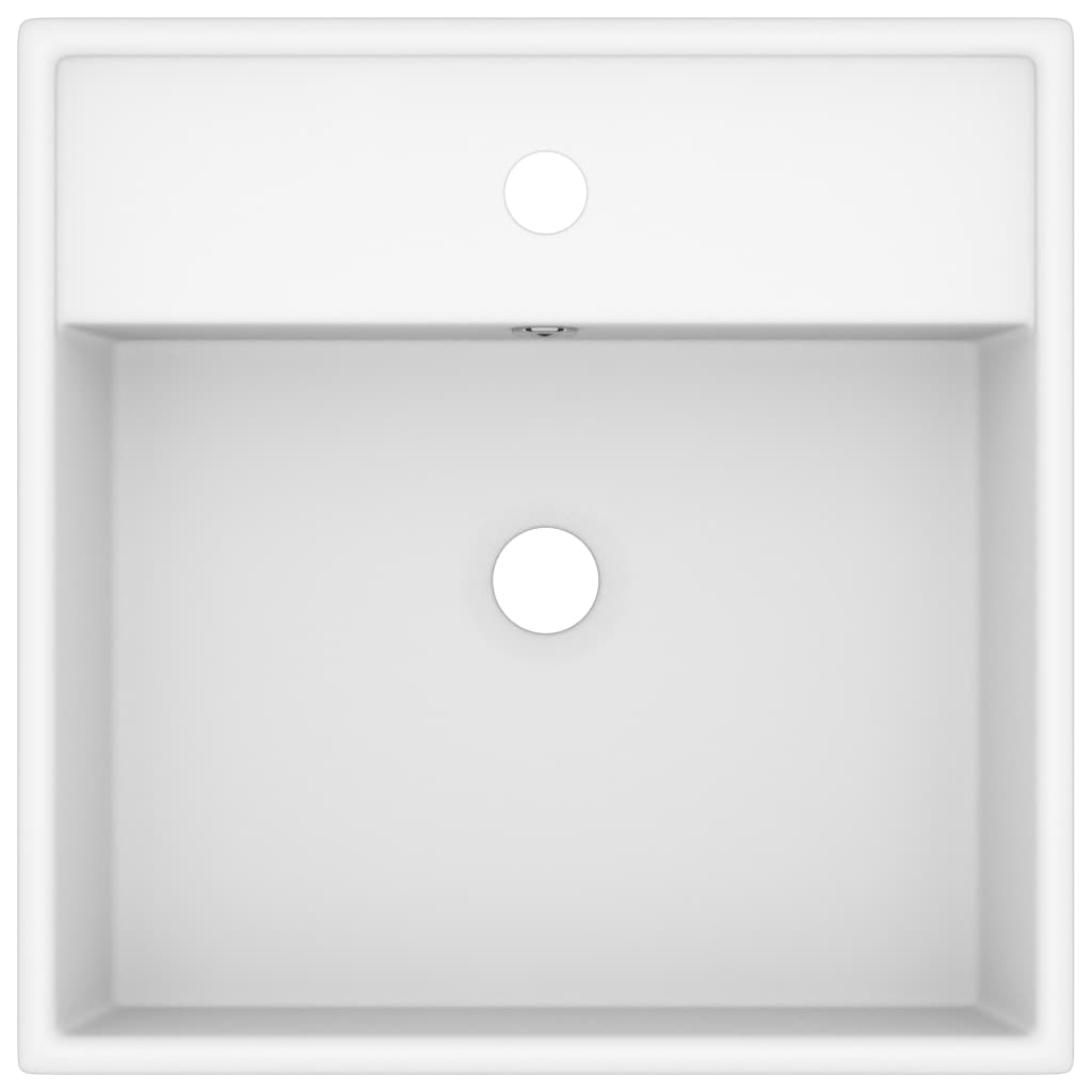 vidaXL Luksuzni četvrtasti umivaonik mat bijeli 41 x 41 cm keramički