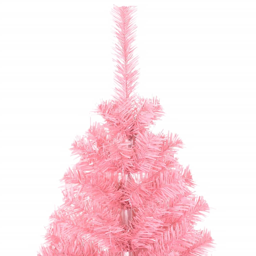 vidaXL Umjetno božićno drvce sa stalkom ružičasto 150 cm PVC