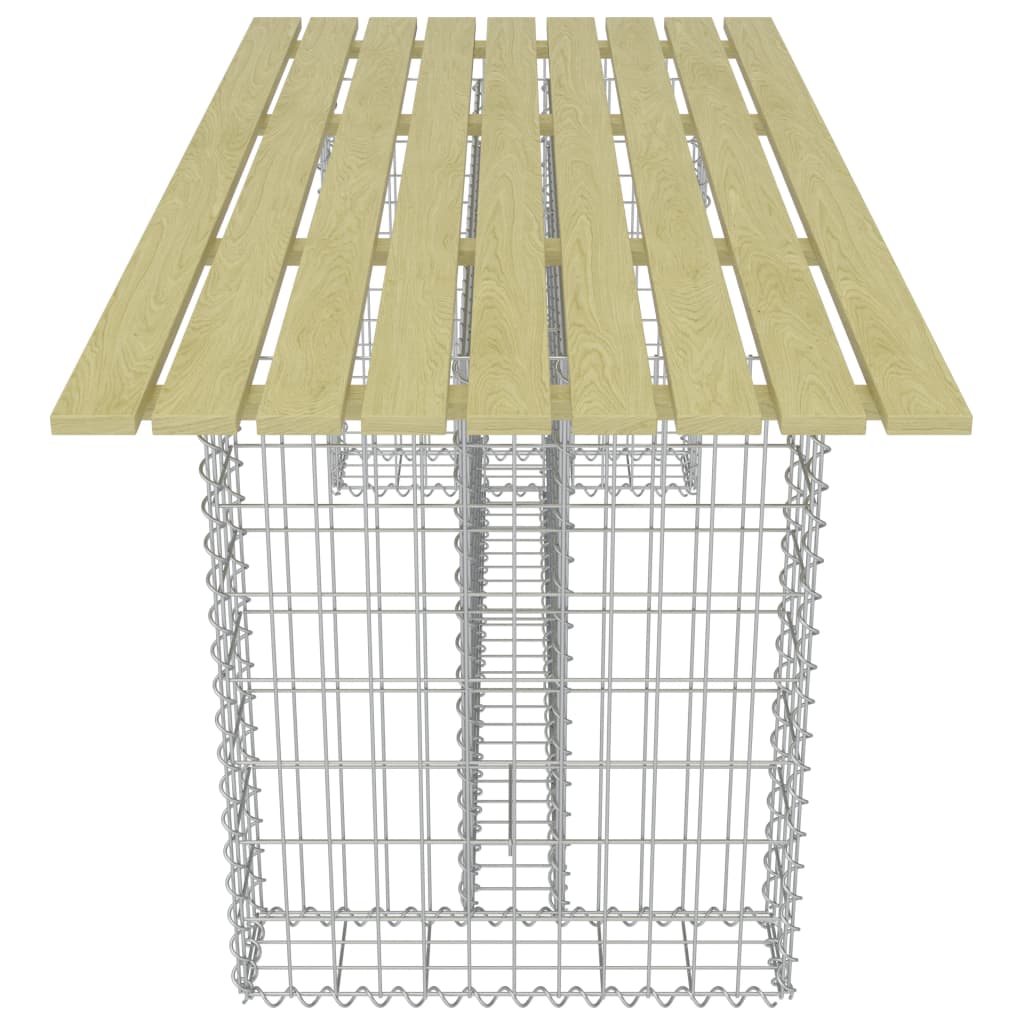 vidaXL Vrtni stol s čeličnim gabionom 180 x 90 x 74 cm od borovine
