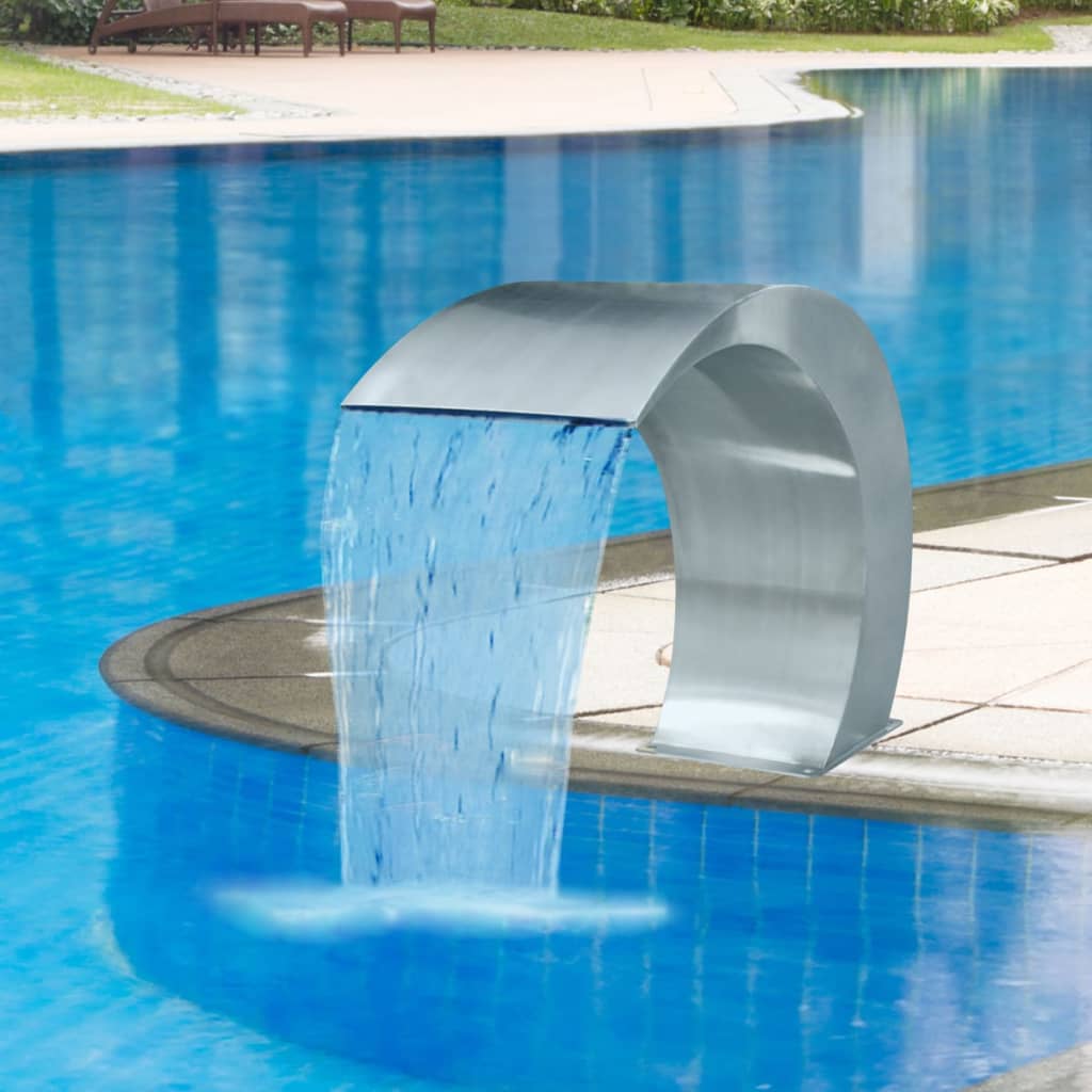 Vrtna fontana s vodopadom za bazen od nehrđajućeg čelika 45x30x60 cm
