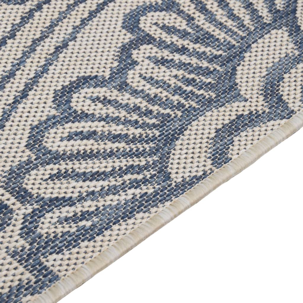 vidaXL Vanjski tepih ravnog tkanja 80 x 150 cm plavi s uzorkom