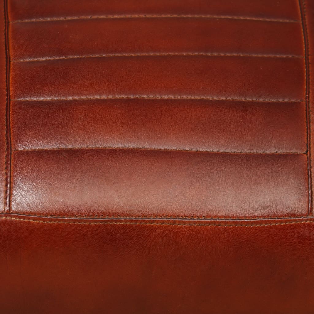 vidaXL Lounge stolica od prave kože smeđa