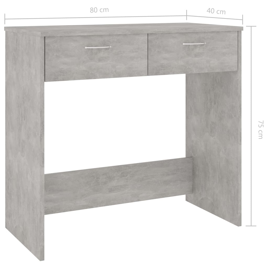 vidaXL Radni stol siva boja betonai 80 x 40 x 75 cm od iverice