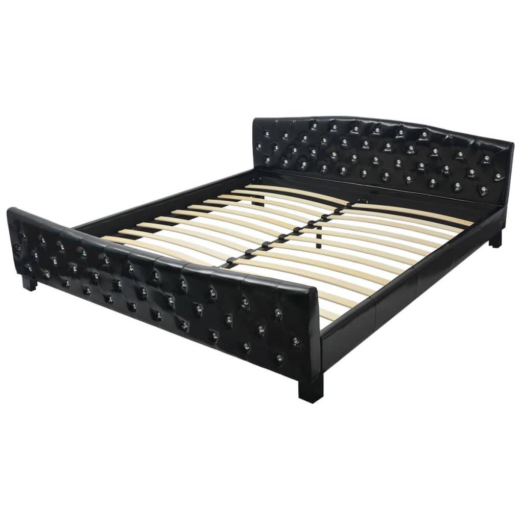 vidaXL Okvir za krevet od umjetne kože crni 180 x 200 cm