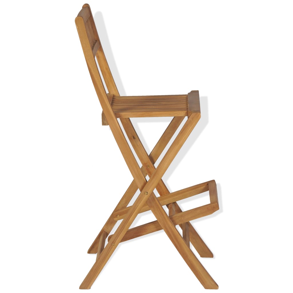 vidaXL 3-dijelni bistro set sa sklopivim stolicama od masivne tikovine