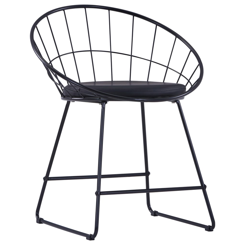 vidaXL Stolice sa sjedalima od umjetne kože 6 kom crne čelične