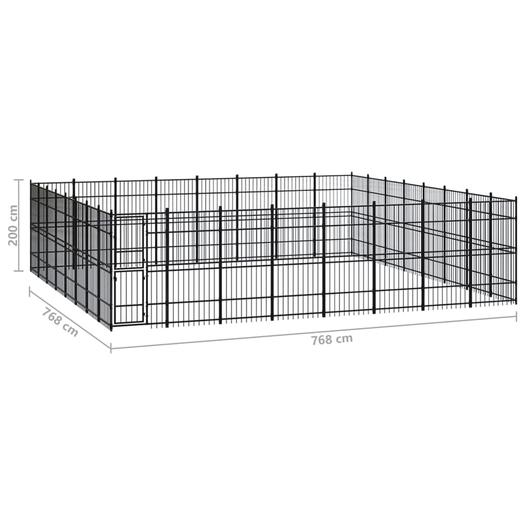 vidaXL Vanjski kavez za pse čelični 58,98 m²