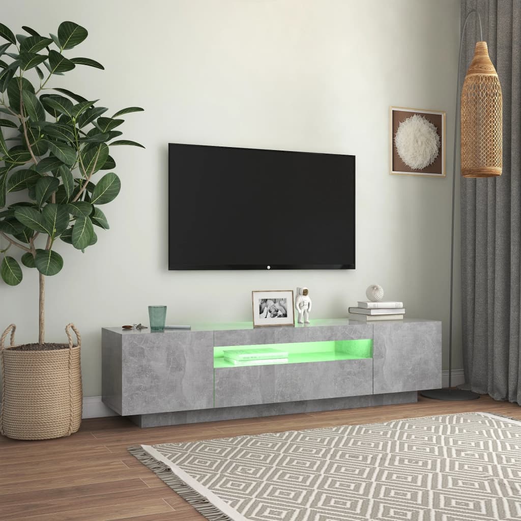 vidaXL TV ormarić s LED svjetlima siva boja betona 160 x 35 x 40 cm