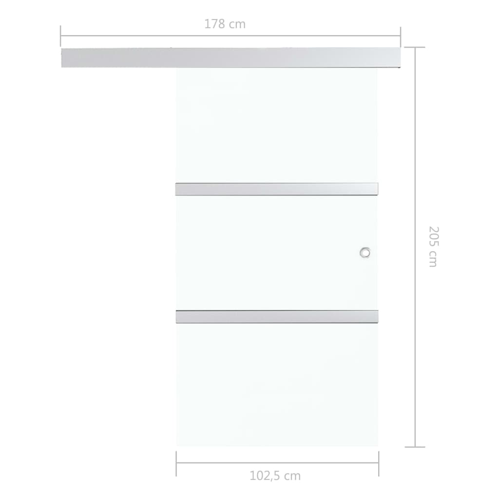vidaXL Klizna vrata od stakla ESG 102,5 x 205 cm srebrna