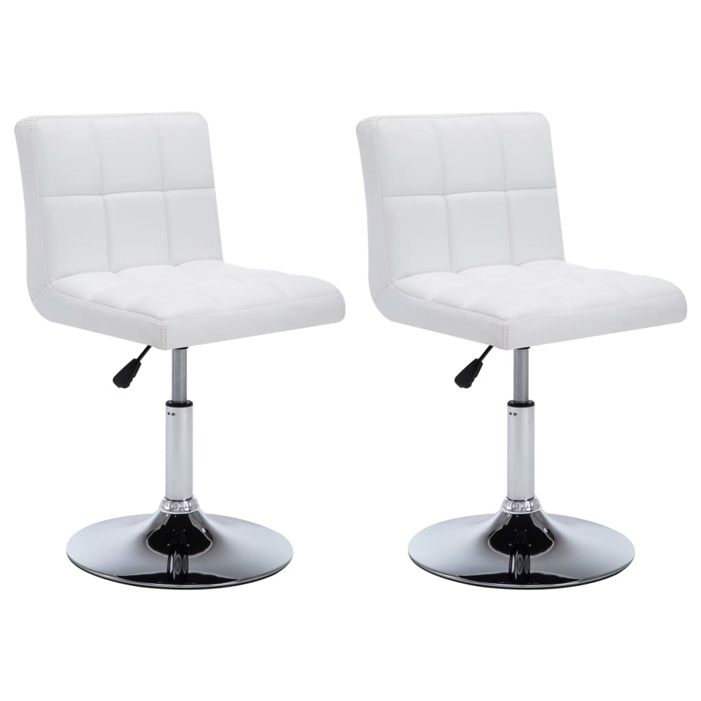 vidaXL Blagovaonske stolice od umjetne kože 2 kom bijele
