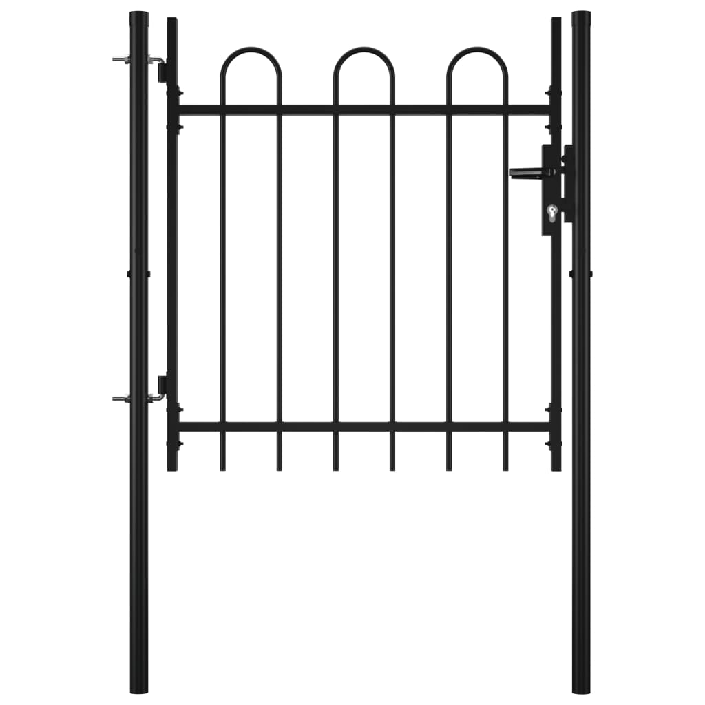 vidaXL Jednostruka vrata za ogradu s ukrasnim lukovima 100 x 75 cm