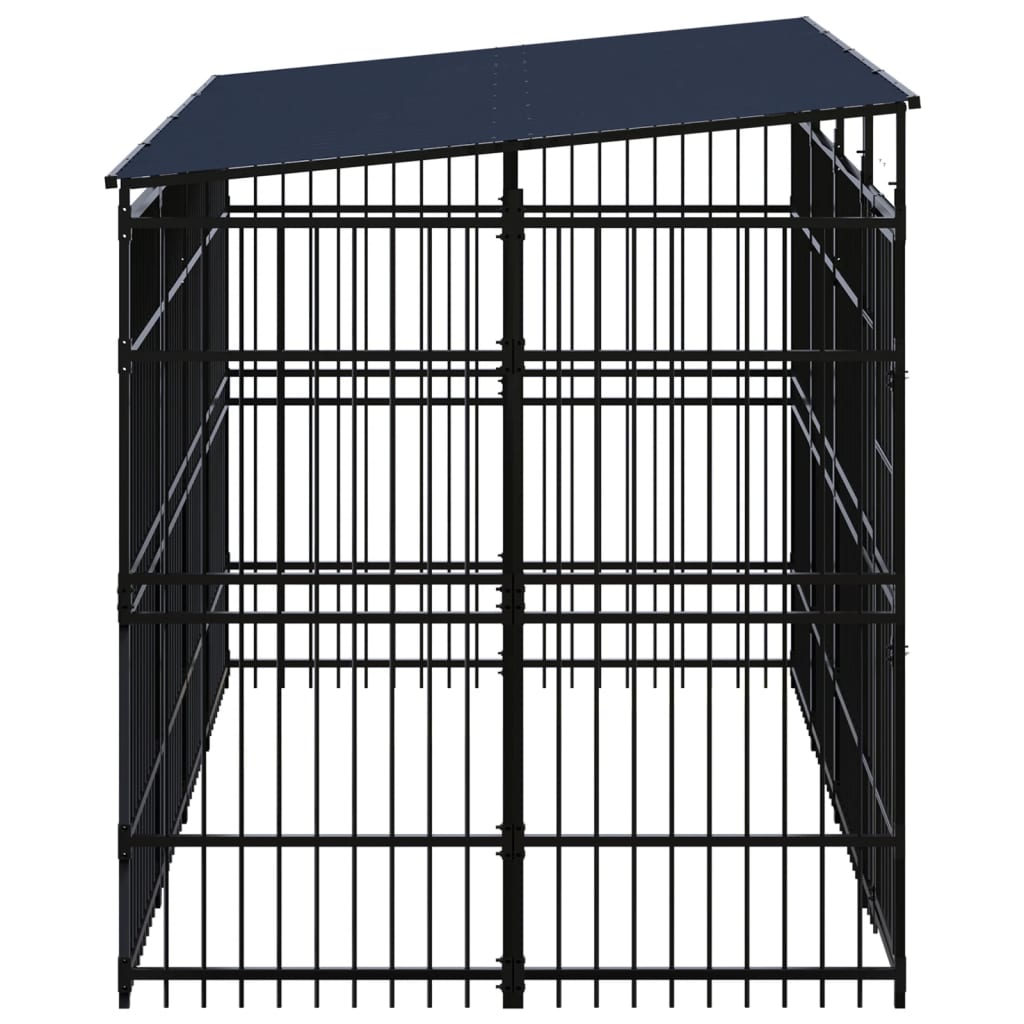 vidaXL Vanjski kavez za pse s krovom čelični 7,37 m²