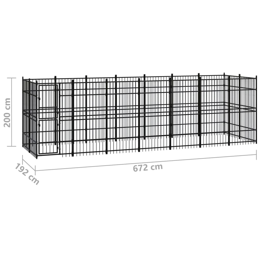 vidaXL Vanjski kavez za pse čelični 12,9 m²
