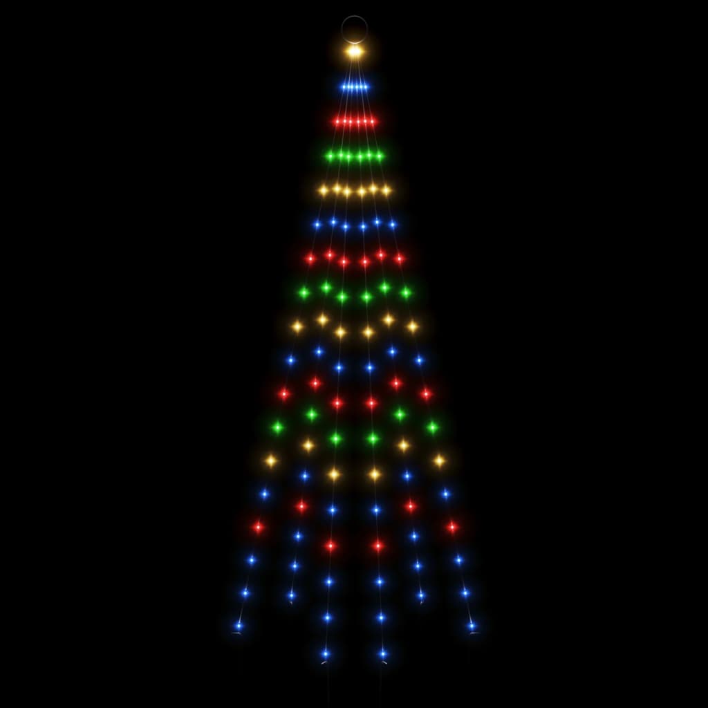 vidaXL Božićno drvce na stijegu 108 LED žarulja šarene 180 cm