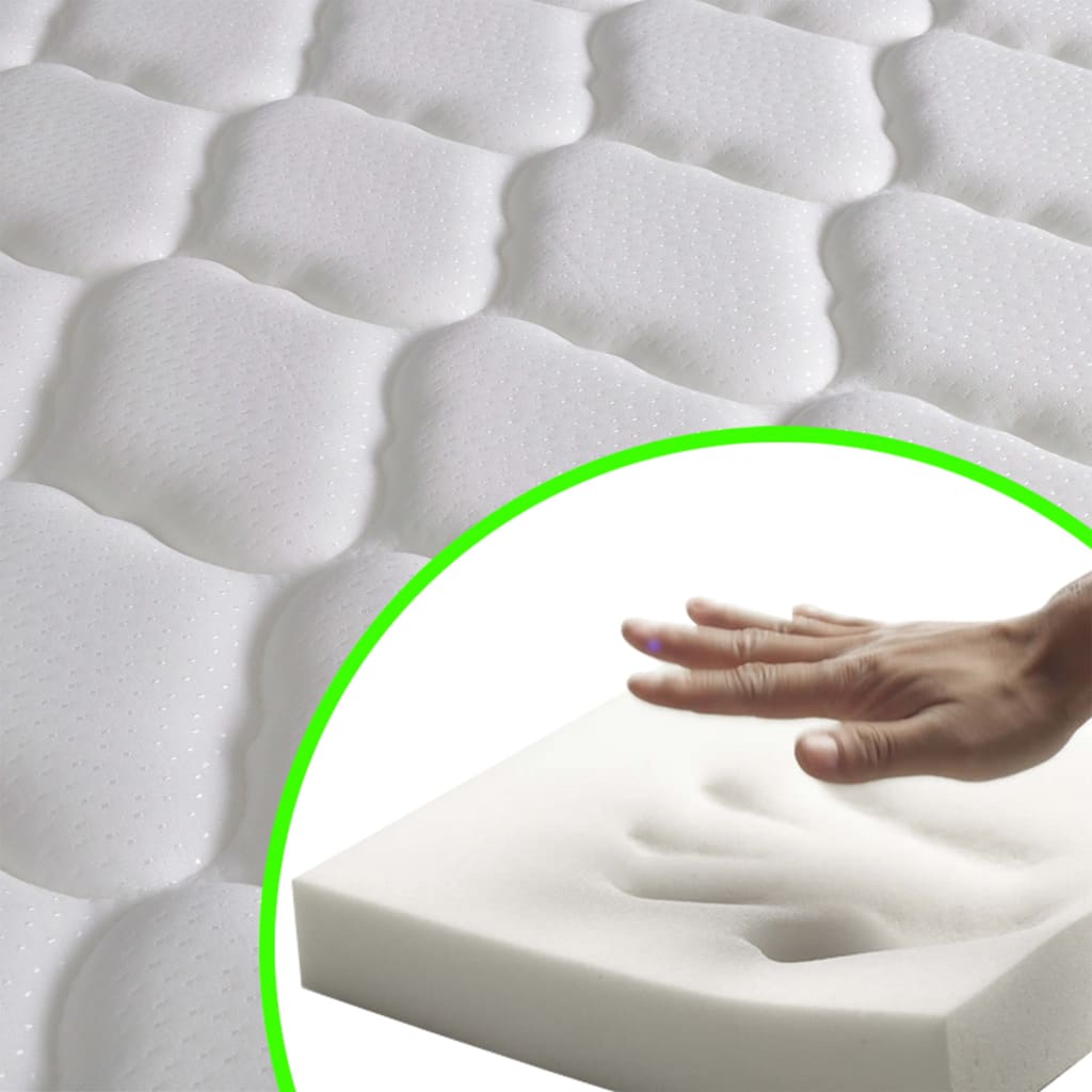 vidaXL Krevet od umjetne kože s memorijskim madracem bijeli 180x200 cm