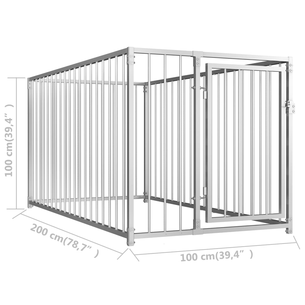 vidaXL Vanjski kavez za pse 100 x 200 x 100 cm
