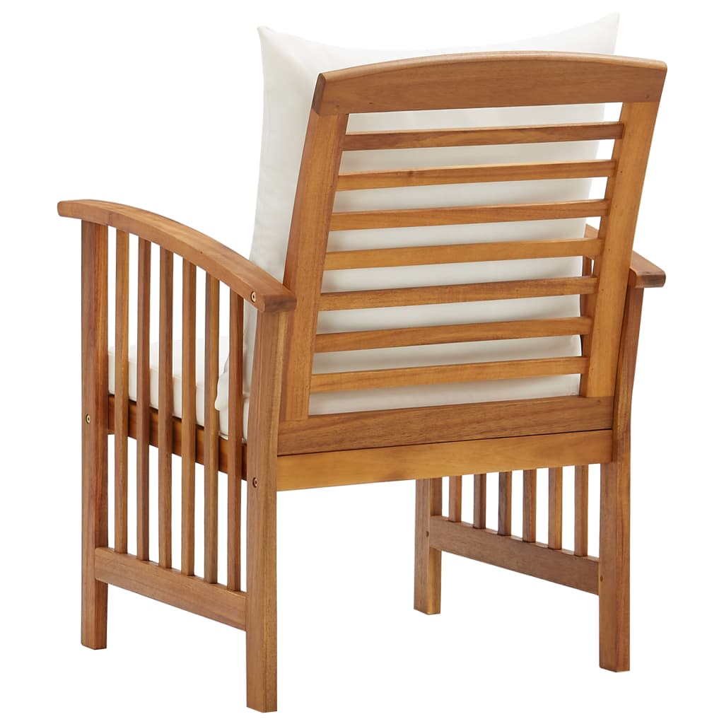 vidaXL Vrtne stolice s jastucima 2 kom od masivnog bagremovog drva