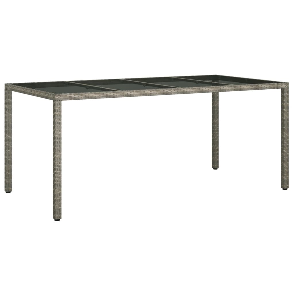 vidaXL Vrtni stol sivi 190x90x75 cm od kaljenog stakla i poliratana