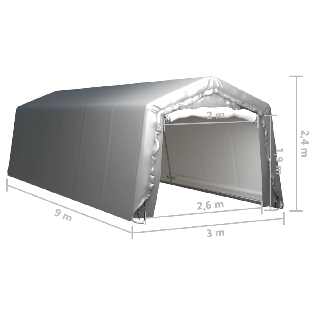 vidaXL Skladišni šator 300 x 900 cm čelični sivi