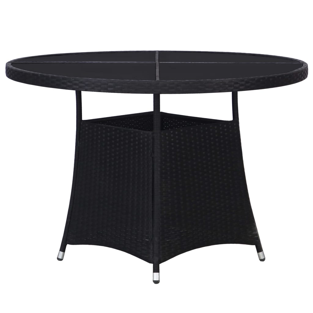 vidaXL Vrtni stol crni 110 x 74 cm od poliratana