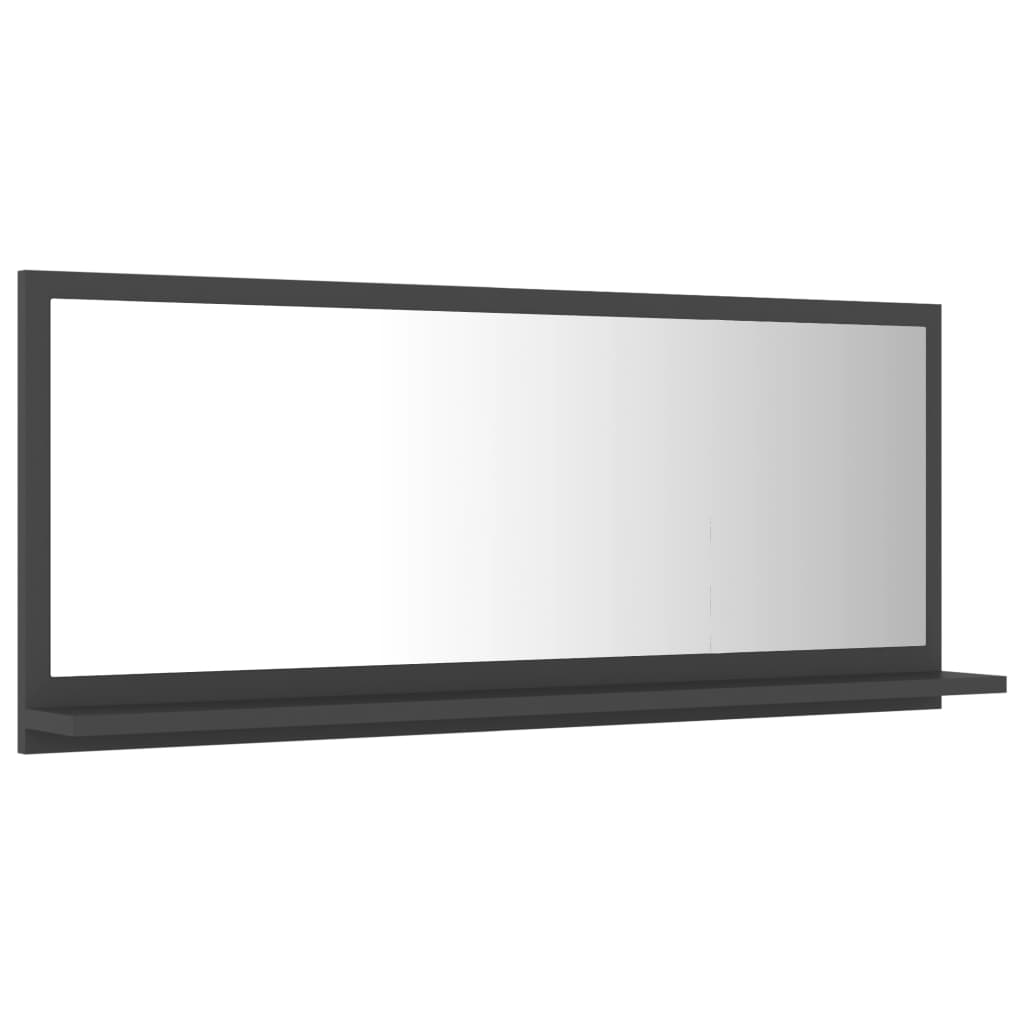 vidaXL Kupaonsko ogledalo sivo 90 x 10,5 x 37 cm od iverice