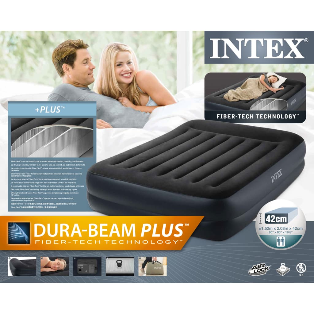 Intex zračni krevet Dura-Beam Plus Pillow Rest Raised bračni 42 cm