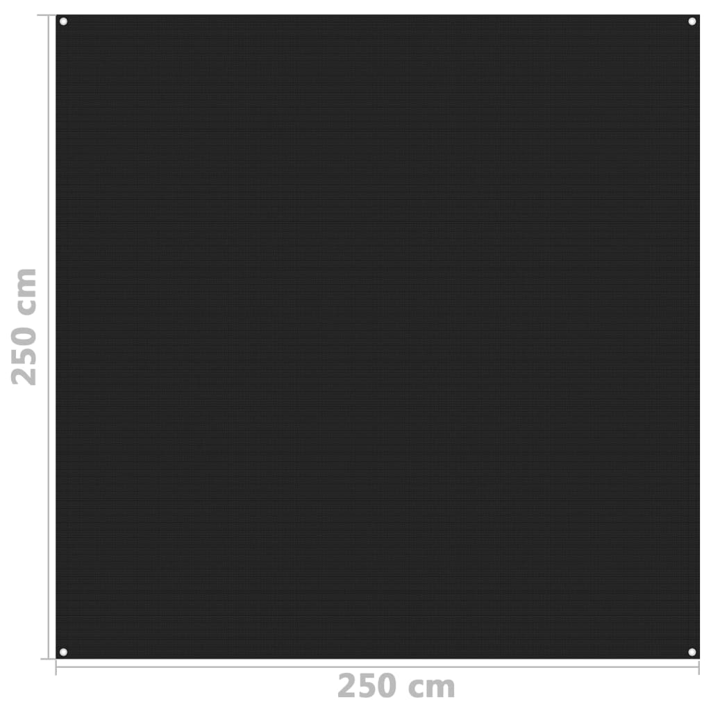 vidaXL Tepih za šator 250 x 250 cm crni