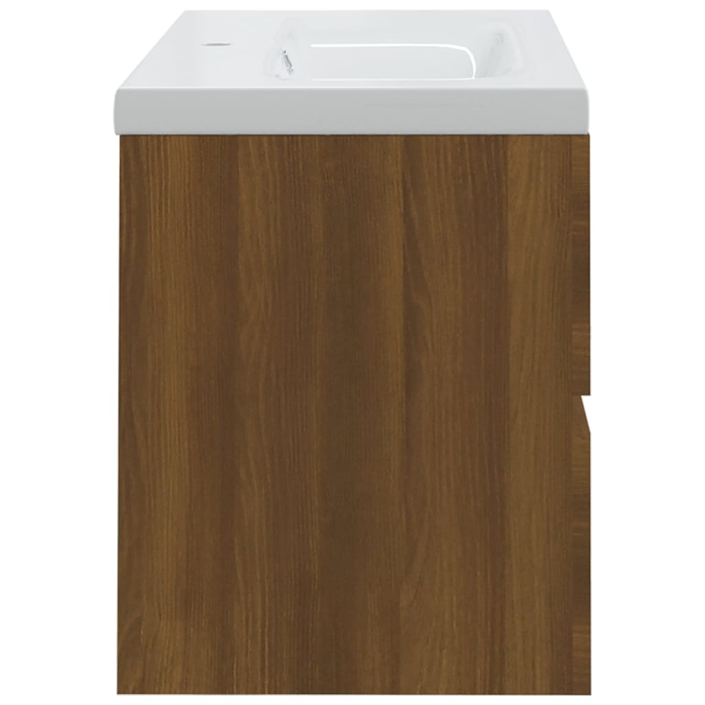 vidaXL Ormarić s ugrađenim umivaonikom boja smeđeg hrasta drveni