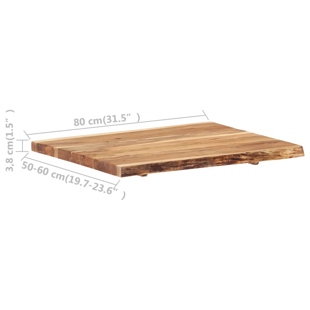 vidaXL Stolna ploča od masivnog bagremovog drva 80 x (50-60) x 3,8 cm