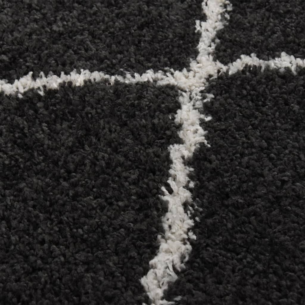 vidaXL Čupavi tepih s visokim vlaknima krem i antracit 120x170 cm