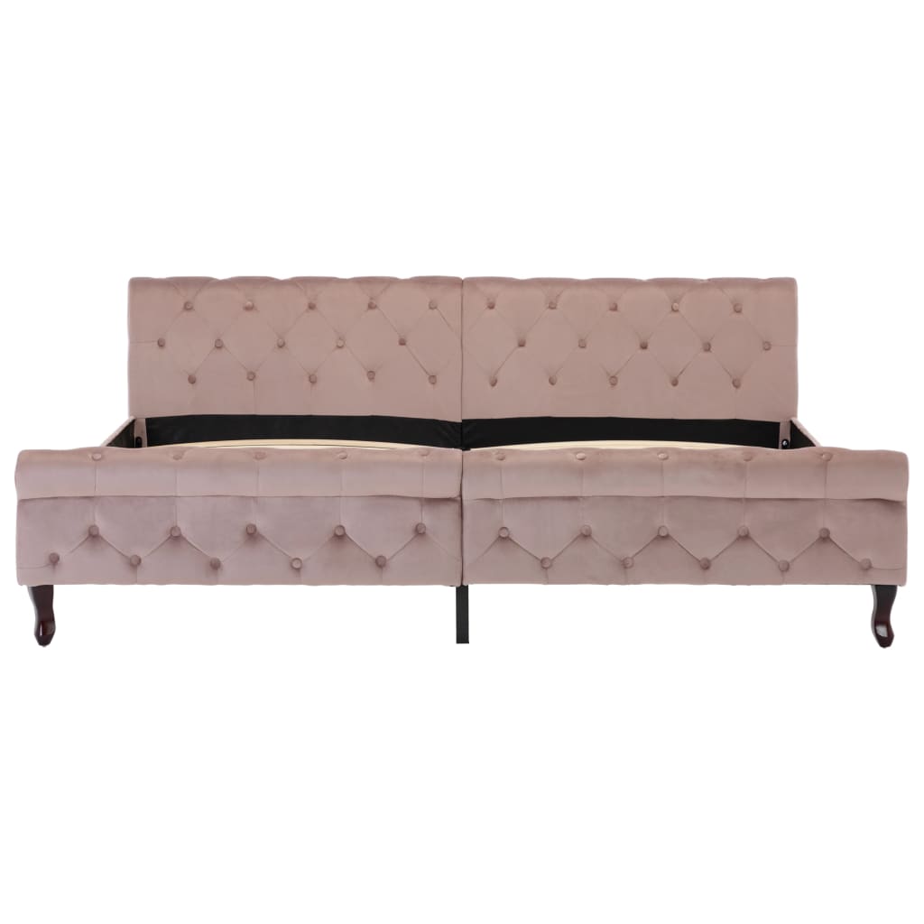 vidaXL Okvir za krevet ružičasti baršunasti 200 x 200 cm