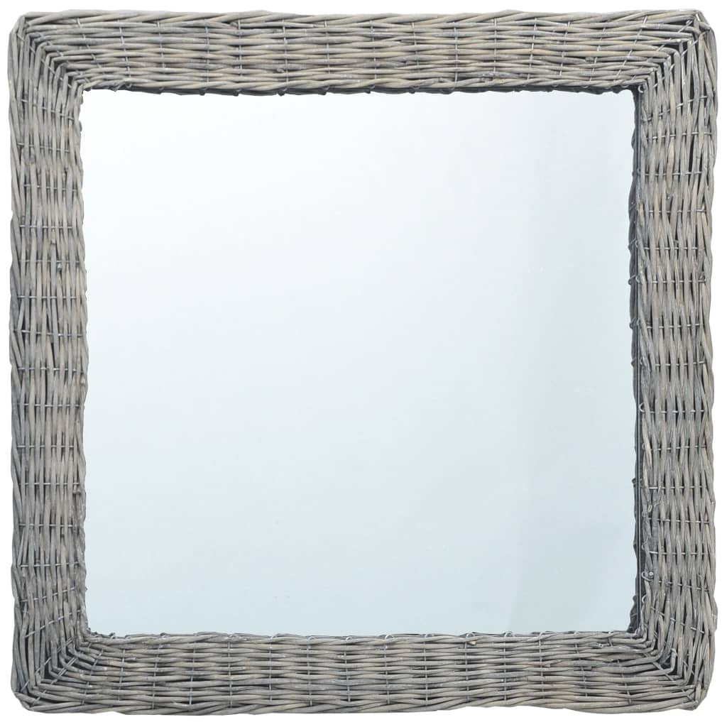 vidaXL Ogledalo od pruća 50 x 50 cm