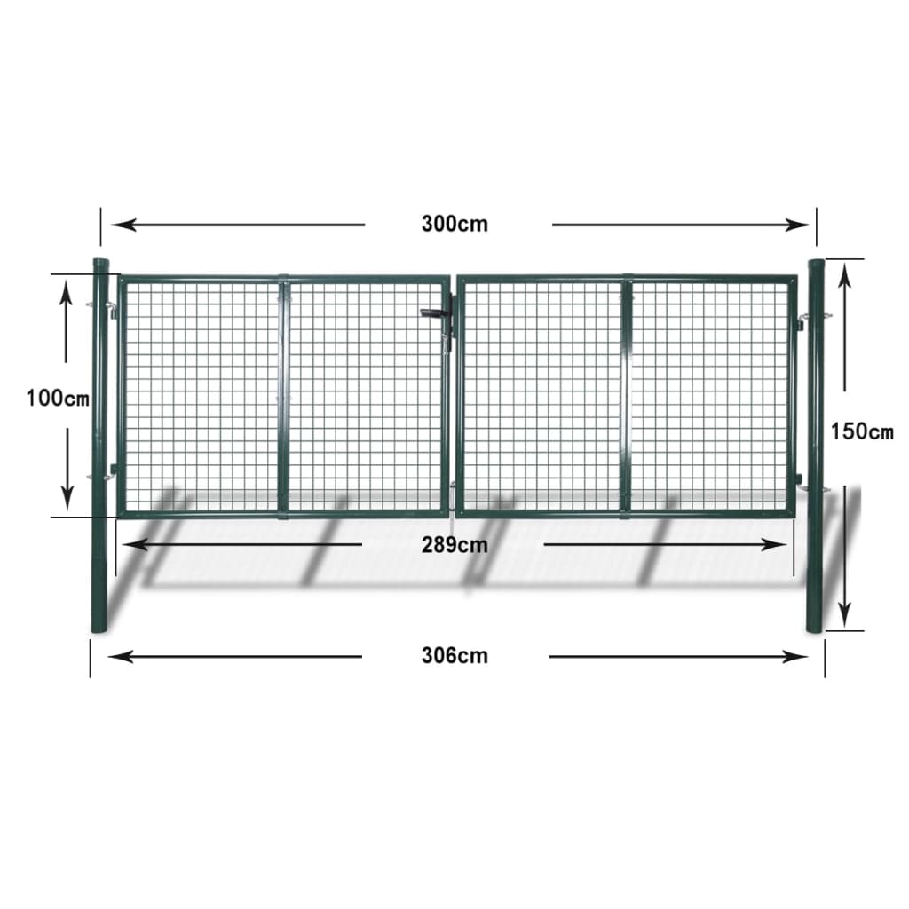 Vrtna vrata ograde mrežom 289 x 100 cm / 306 x 150 cm
