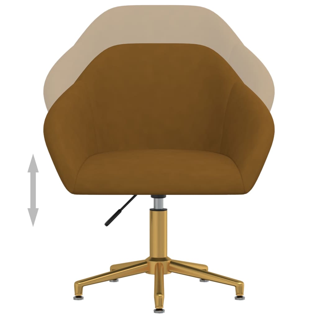 vidaXL Okretna uredska stolica smeđa baršunasta